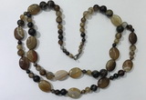 CGN581 23.5 inches striped agate gemstone beaded necklaces