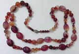 CGN585 23.5 inches striped agate gemstone beaded necklaces