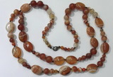 CGN586 23.5 inches striped agate gemstone beaded necklaces