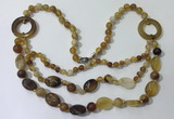 CGN596 23.5 inches striped agate gemstone beaded necklaces