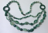 CGN600 23.5 inches striped agate gemstone beaded necklaces