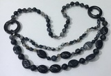 CGN603 23.5 inches striped agate gemstone beaded necklaces