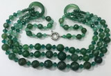 CGN641 24 inches chinese crystal & striped agate beaded necklaces