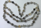 CGN650 22 inches chinese crystal & striped agate beaded necklaces