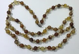 CGN651 22 inches chinese crystal & striped agate beaded necklaces