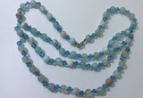 CGN655 22 inches chinese crystal & striped agate beaded necklaces