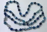 CGN656 22 inches chinese crystal & striped agate beaded necklaces