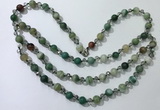 CGN658 22 inches chinese crystal & striped agate beaded necklaces