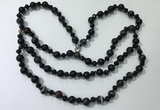 CGN659 22 inches chinese crystal & striped agate beaded necklaces