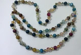 CGN660 22 inches chinese crystal & striped agate beaded necklaces