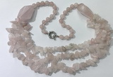 CGN670 22 inches stylish rose quartz beaded necklaces wholesale