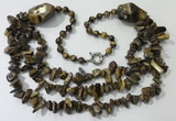 CGN676 22 inches stylish yellow tiger eye beaded necklaces