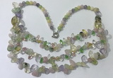 CGN698 22.5 inches chinese crystal & mixed gemstone beaded necklaces