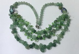 CGN699 22.5 inches chinese crystal & green aventurine beaded necklaces