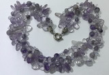 CGN710 22 inches fashion 3 rows amethyst beaded necklaces