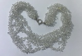 CGN720 19.5 inches stylish 6 rows white crystal chips necklaces