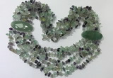 CGN760 20 inches stylish 6 rows fluorite chips necklaces