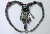 CGN815 19.5 inches chinese crystal & Indian agate statement necklaces