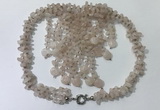 CGN825 20 inches stylish rose quartz statement necklaces