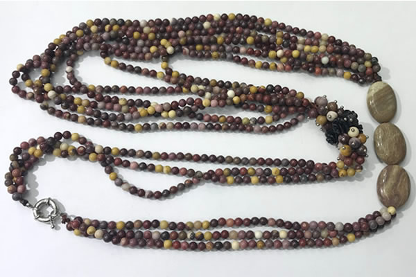 CGN853 30 inches trendy mookaite long beaded necklaces