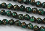 CGO100 15.5 inches 4mm round gold green color stone beads