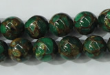 CGO104 15.5 inches 12mm round gold green color stone beads