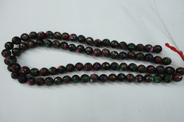 CGO11 15.5 inches 6mm faceted round gold multi-color stone beads