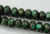 CGO121 15.5 inches 5*8mm rondelle gold green color stone beads