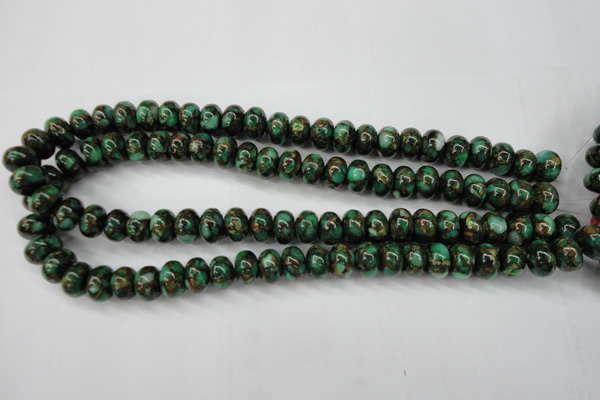 CGO121 15.5 inches 5*8mm rondelle gold green color stone beads