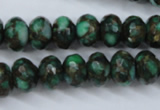 CGO125 15.5 inches 8*12mm faceted rondelle gold green color stone beads