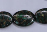 CGO150 15.5 inches 18*25mm oval gold green color stone beads