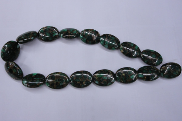 CGO150 15.5 inches 18*25mm oval gold green color stone beads