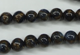 CGO162 15.5 inches 8mm round gold blue color stone beads