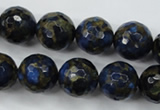 CGO177 15.5 inches 18mm faceted round gold blue color stone beads