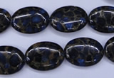 CGO206 15.5 inches 10*14mm oval gold blue color stone beads