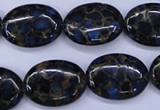 CGO208 15.5 inches 13*18mm oval gold blue color stone beads