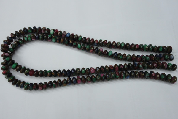 CGO21 15.5 inches 5*8mm rondelle gold multi-color stone beads