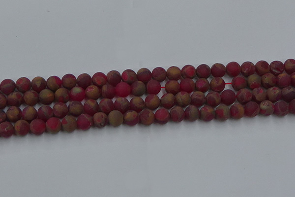 CGO251 15.5 inches 6mm round matte gold multi-color stone beads