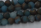 CGO256 15.5 inches 6mm round matte gold multi-color stone beads