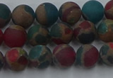 CGO266 15.5 inches 6mm round matte gold multi-color stone beads