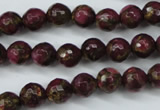 CGO64 15.5 inches 10mm faceted round gold red color stone beads