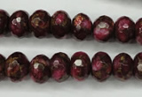 CGO75 15.5 inches 8*12mm faceted rondelle gold red color stone beads