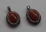 CGP1509 18*25mm oval goldstone pendants wholesale