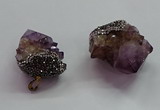 CGP1529 30*40mm - 40*45mm faceted nuggets druzy amethyst pendants