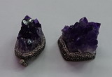 CGP1536 30*35mm - 28*40mm faceted nuggets druzy amethyst pendants