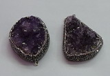 CGP1538 30*40mm - 35*45mm freeform druzy amethyst pendants