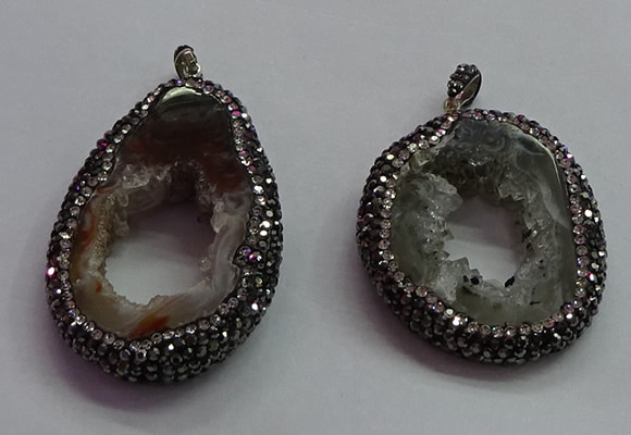 CGP1541 30*40mm - 40*50mm freeform druzy agate pendants