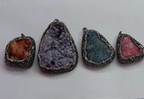 CGP1543 35*40mm - 45*70mm freeform druzy agate pendants