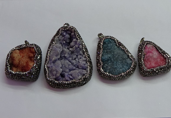 CGP1543 35*40mm - 45*70mm freeform druzy agate pendants