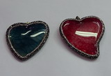 CGP1549 48*50mm - 50*55mm heart agate pendants wholesale